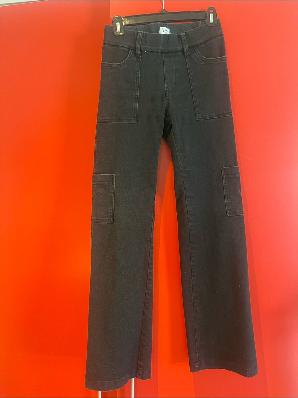 Black Straight-Leg Utility Trousers for Women